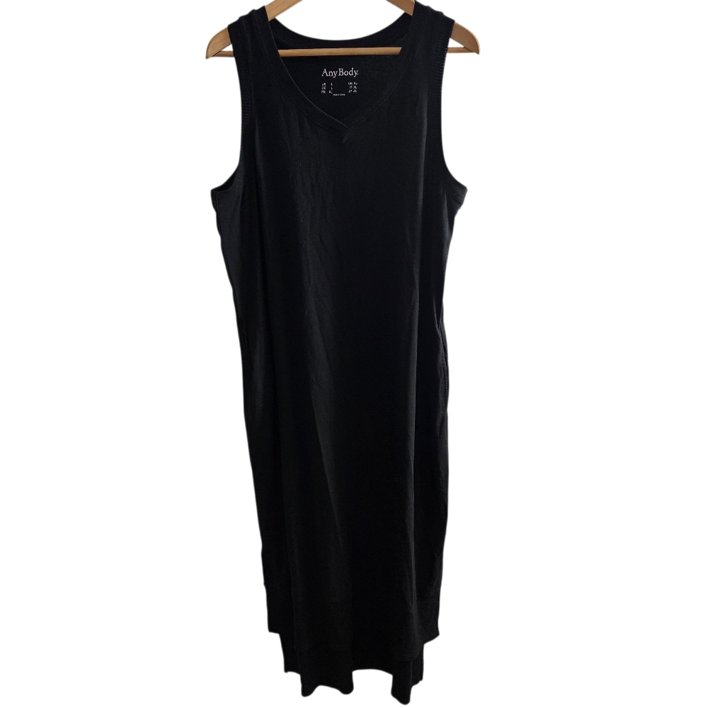 Anybody Women's Lagenlook Black Sleeveless Dress V-Neck